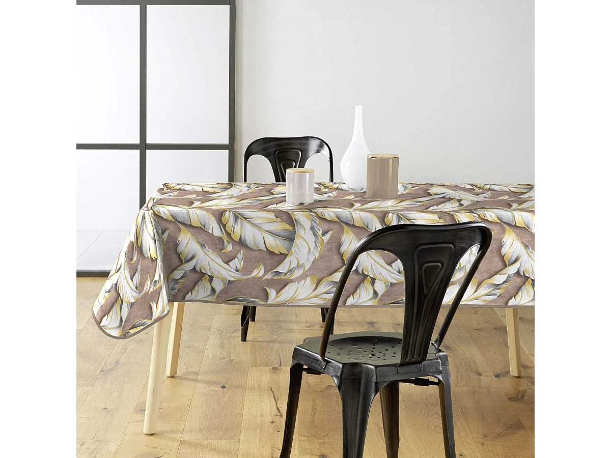 Nappe Toile Cirée "Ebany" 140x240cm Marron