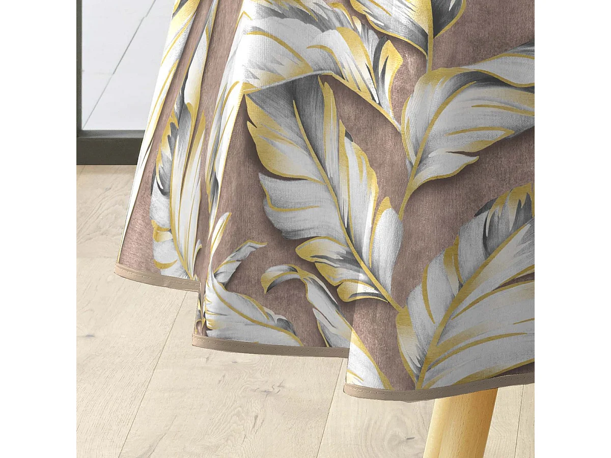 Nappe Toile Cirée Ronde "Ebany" 160cm Marron