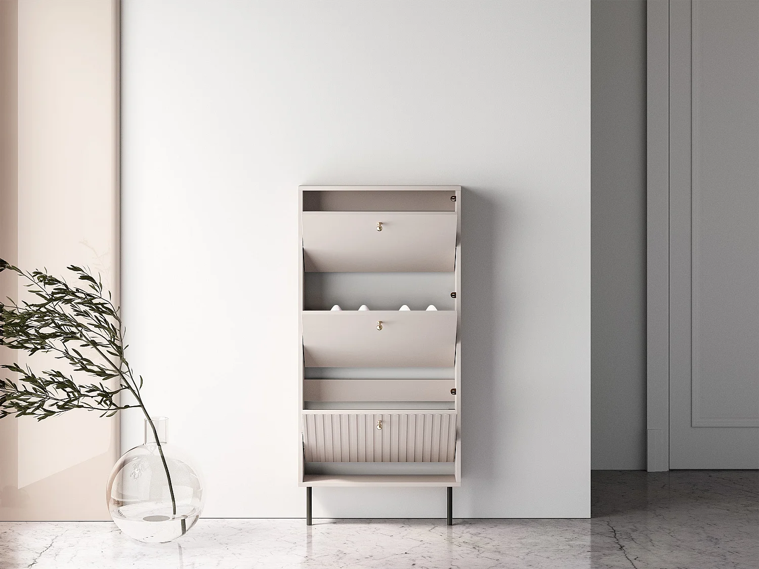 Sideboard, Taupe, 60 cm - Caletto
