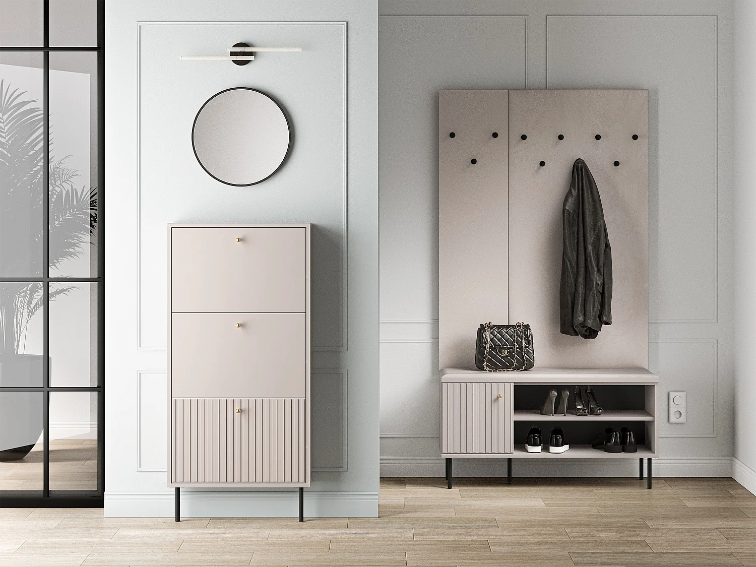 Sideboard, Taupe, 60 cm - Caletto