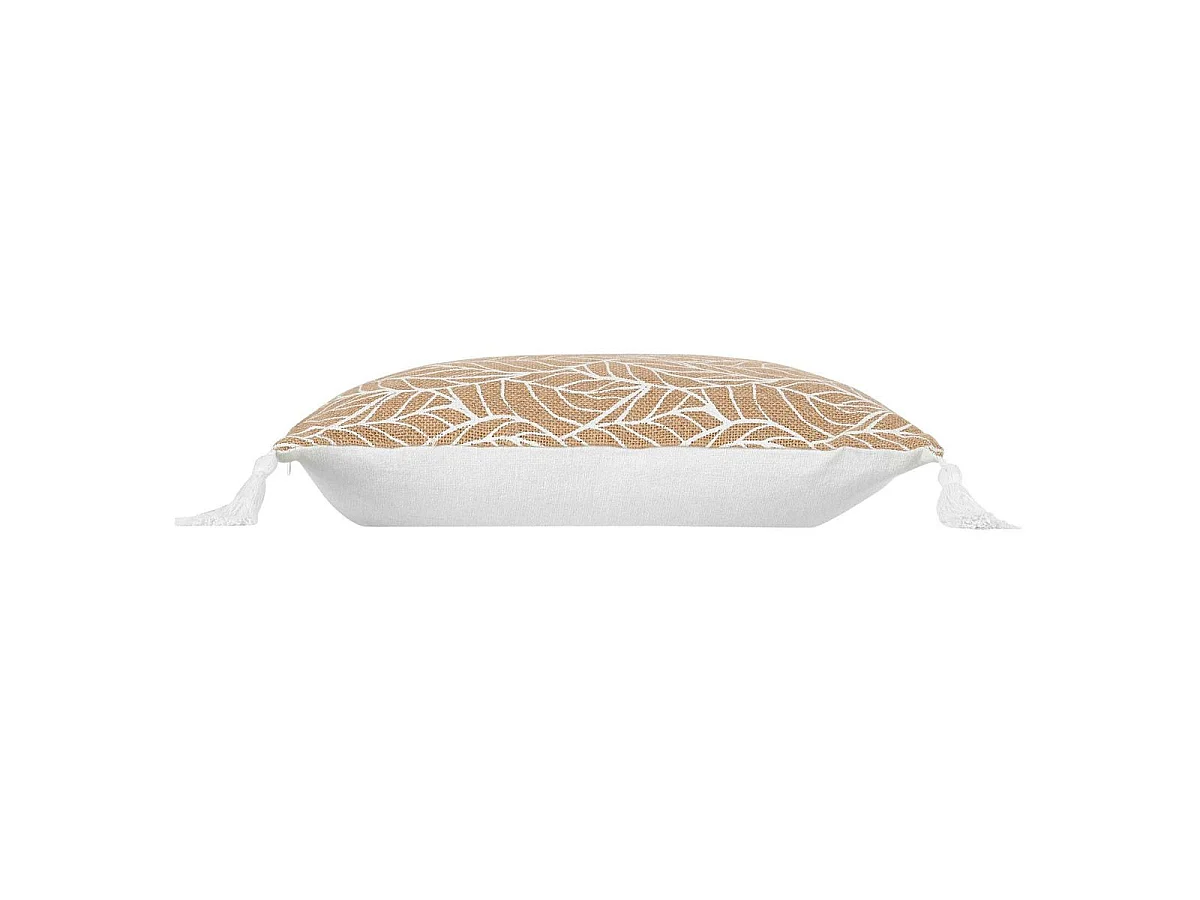 Coussin Déco Imprimé "Kalinda" 40x40cm Blanc