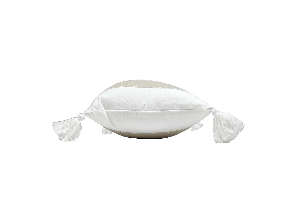 Coussin Déco à Pompons "Iliade" 30x50cm Gris