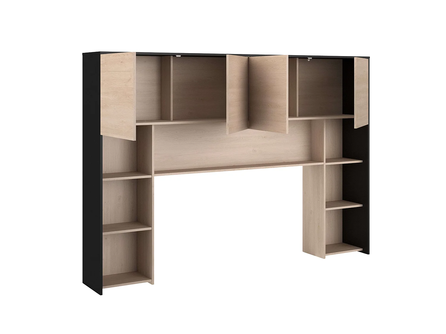 Pack dormitorio Celest Roble Brooklyn Negro 135-140x190 cm