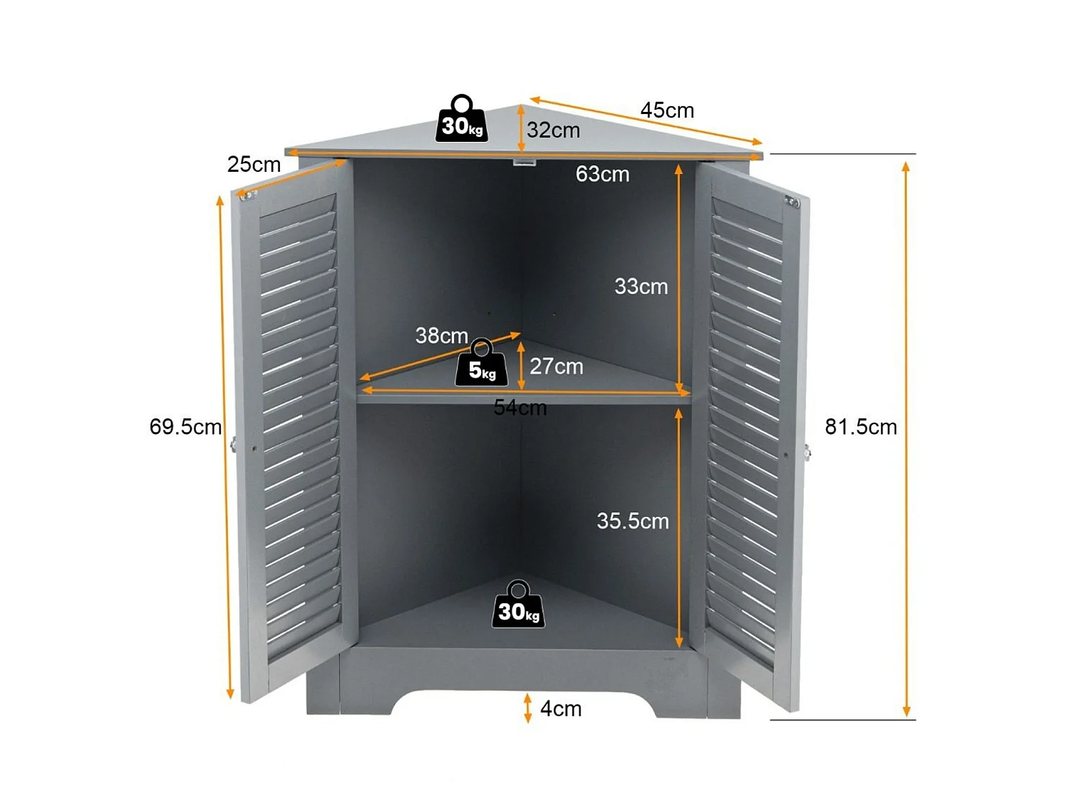 Eckschrank für das Badezimmer Badezimmerschrank