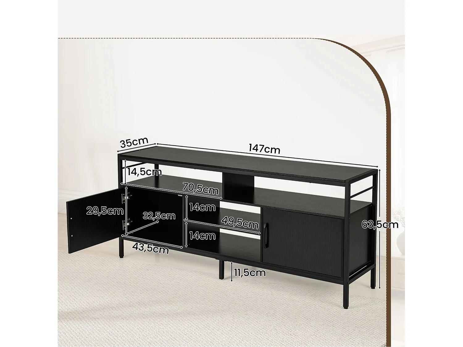 TV-Schrank – TV-Schrank für Fernseher bis 65 Zoll
