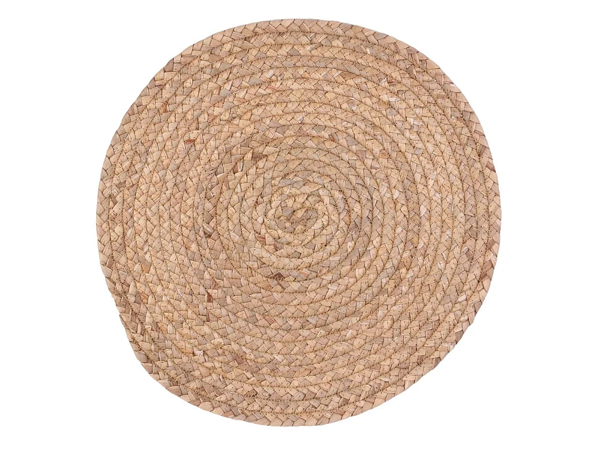 Ensemble de 4 sets de table rond tressés en jonc de mer naturel (Ø38cm)