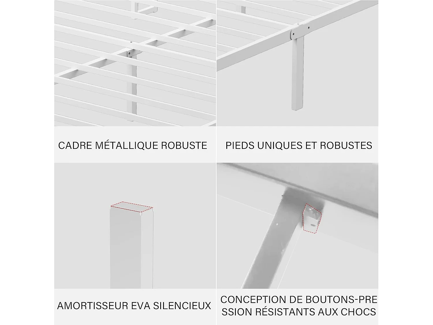 Ensemble Matelas et Sommier 140x200, Surmatelas Épaisseur 30 cm, Fermeté Moyenne, Cadre de lit avec