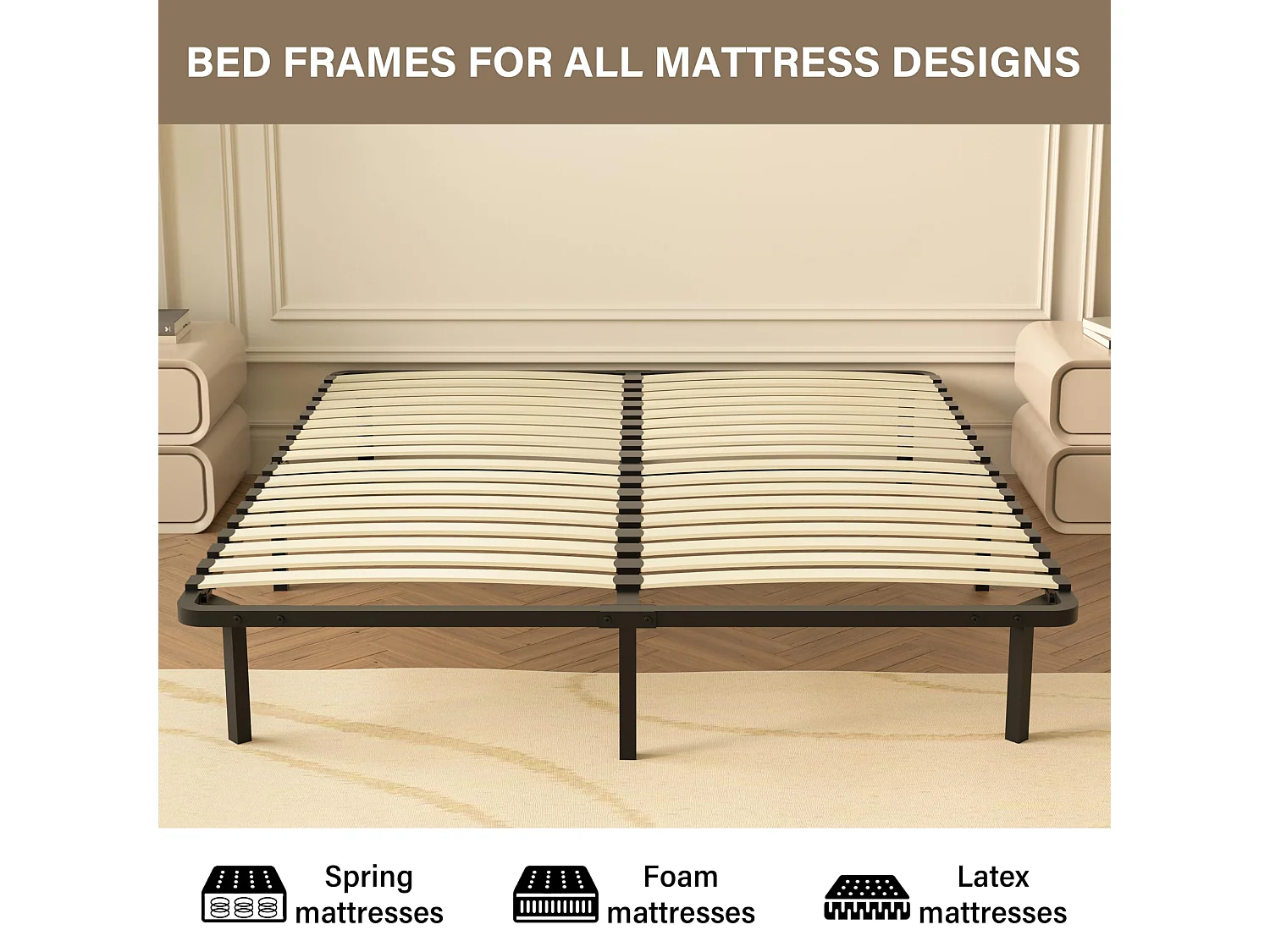 Ensemble Matelas Ressorts et Sommier 140x190, Mémoire De Forme, Ep:30cm