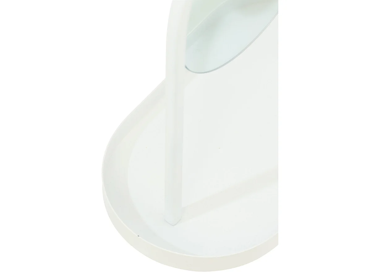 Miroir Avec Support Bijoux "Perle" 32cm Blanc