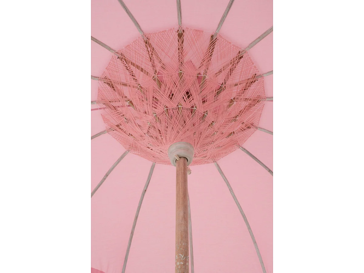 Parasol Rond à Franges "Bobbi" 200cm Rose