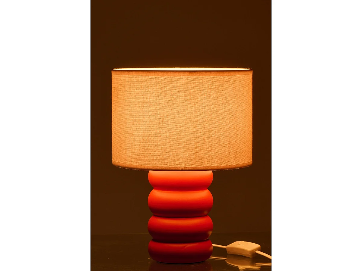 Lampe à Poser en Céramique "Eva" 31cm Rouge