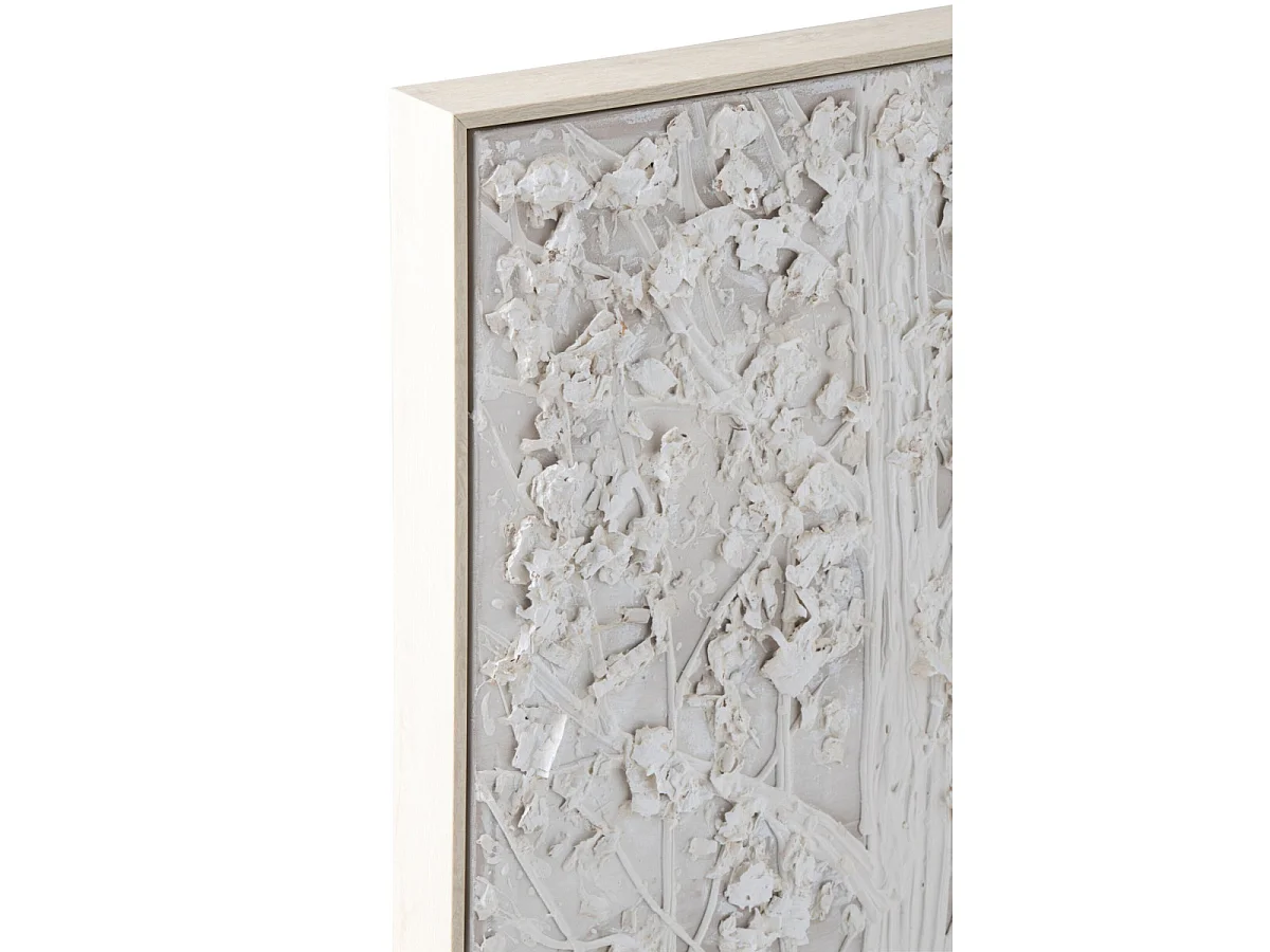Tableau Déco Abstrait "Forêt" 92x182cm Blanc