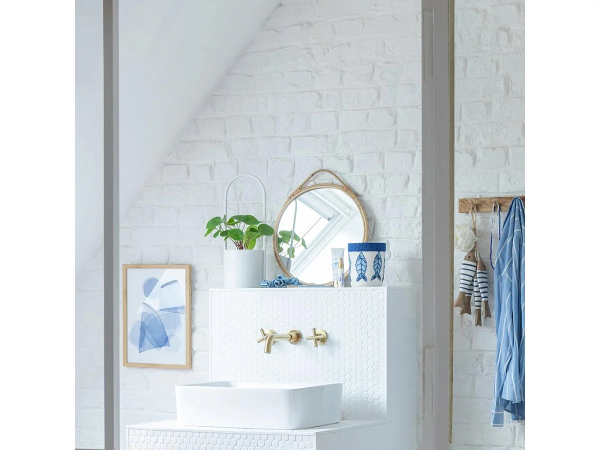 Miroir Mural en Rotin "Jordan" 44cm Naturel