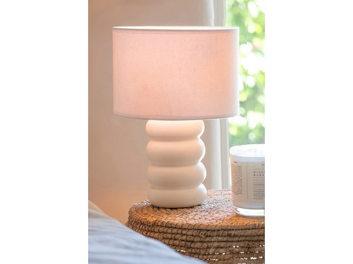 Lampe à Poser en Céramique "Eva" 31cm Blanc