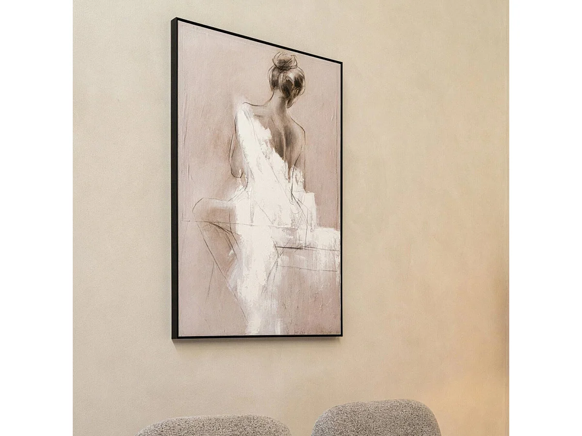 Tableau Déco Abstrait "Dea" 102x152cm Beige