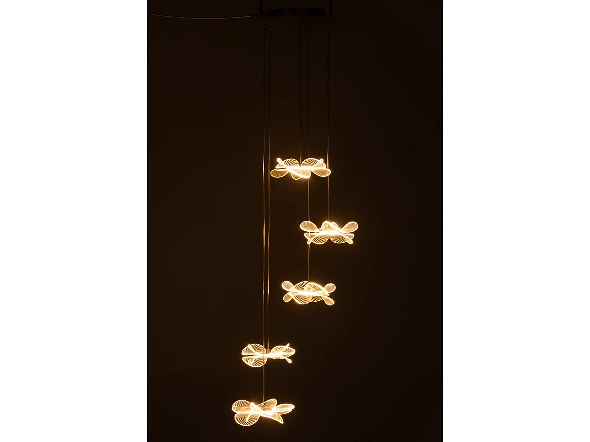 Plafonnier Fleurs LED "Blossom II" 150cm Doré