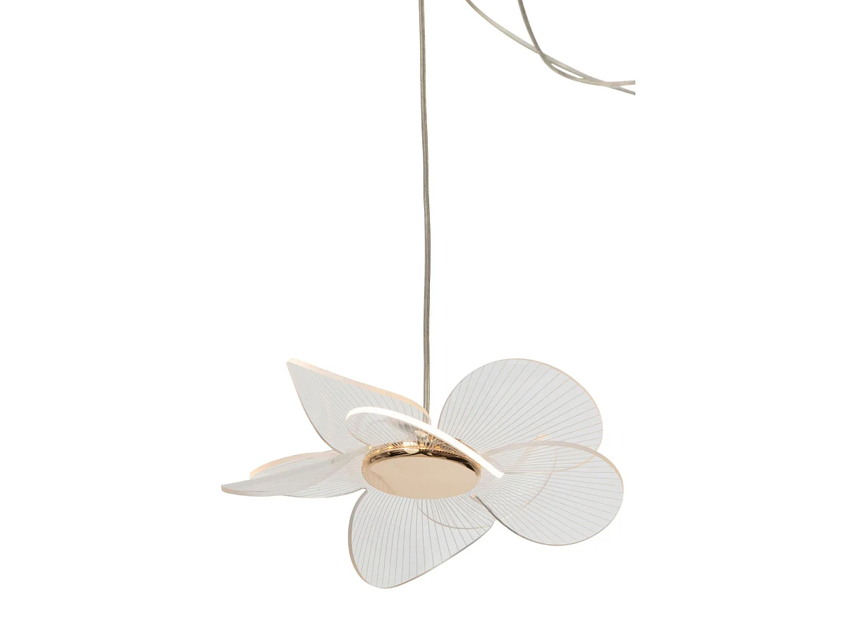Plafonnier Fleurs LED "Blossom II" 150cm Doré