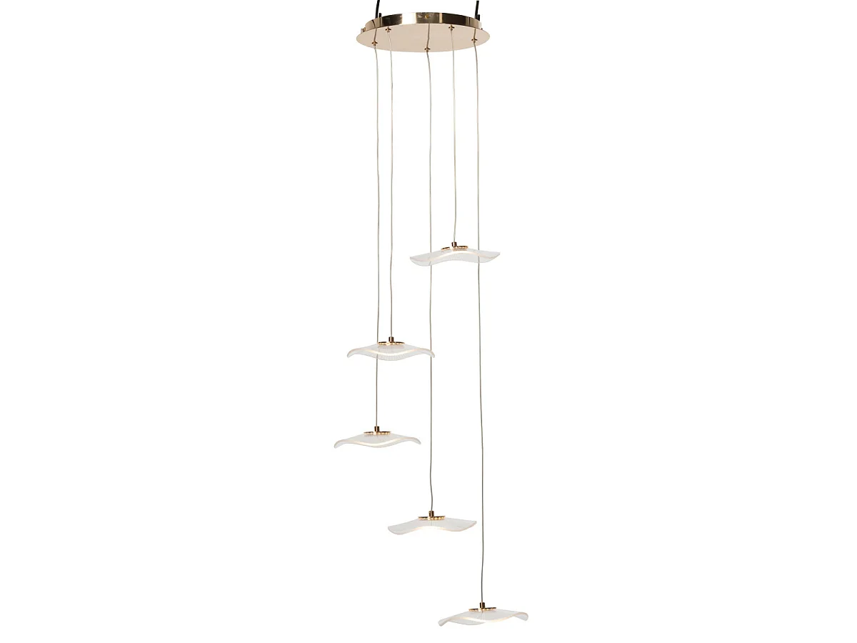 Plafonnier Fleurs LED "Blossom" 150cm Doré