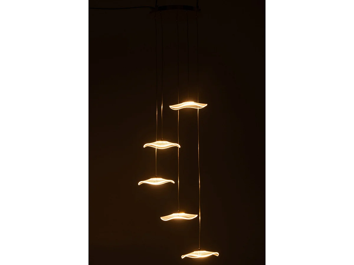 Plafonnier Fleurs LED "Blossom" 150cm Doré
