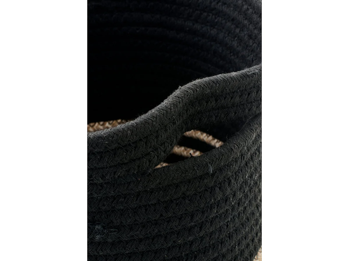 Lot de 3 Paniers de Rangement "Ligné" 25cm Noir