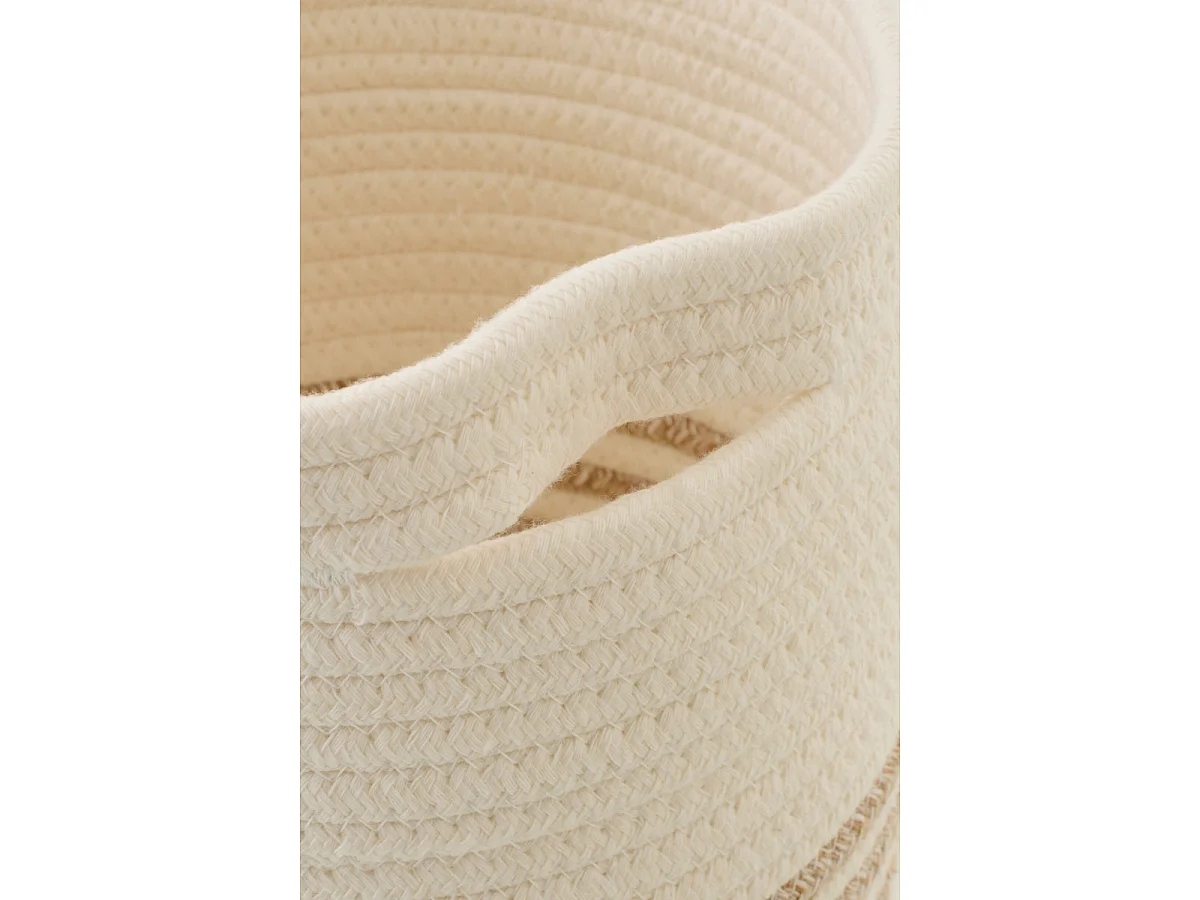 Lot de 3 Paniers de Rangement "Ligné" 25cm Blanc