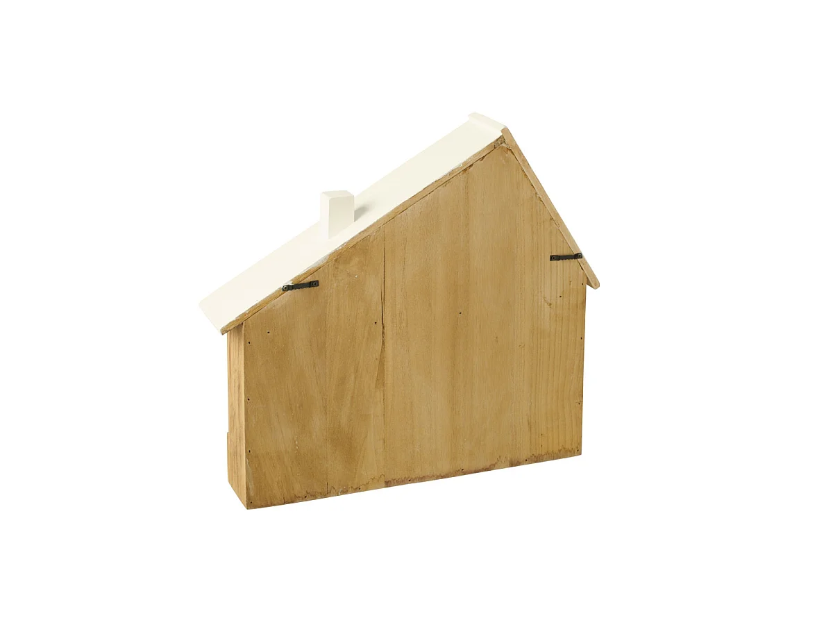 Porte-Clés Mural Maison en Bois "Ancora" 44cm Naturel