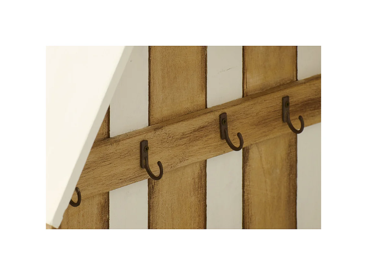 Porte-Clés Mural Maison en Bois "Ancora" 44cm Naturel