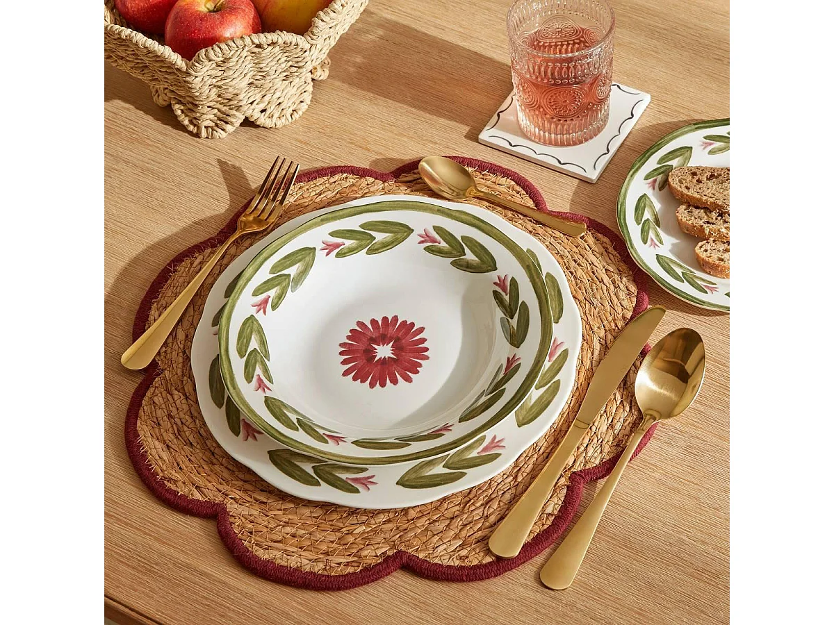 Lot de 6 Assiettes Creuses "Mona" 22cm Vert