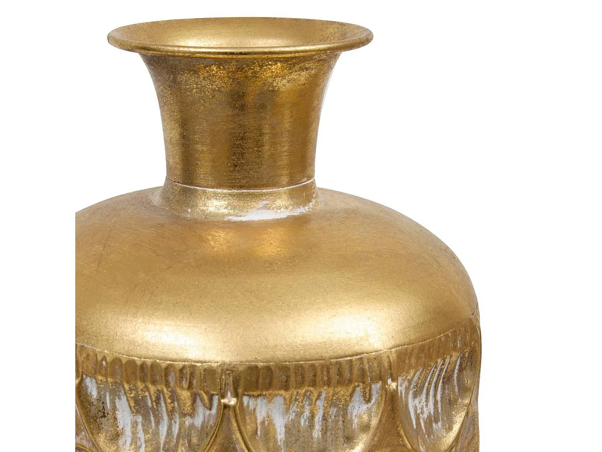 Vase Strié en Métal "Belli" 60cm Doré