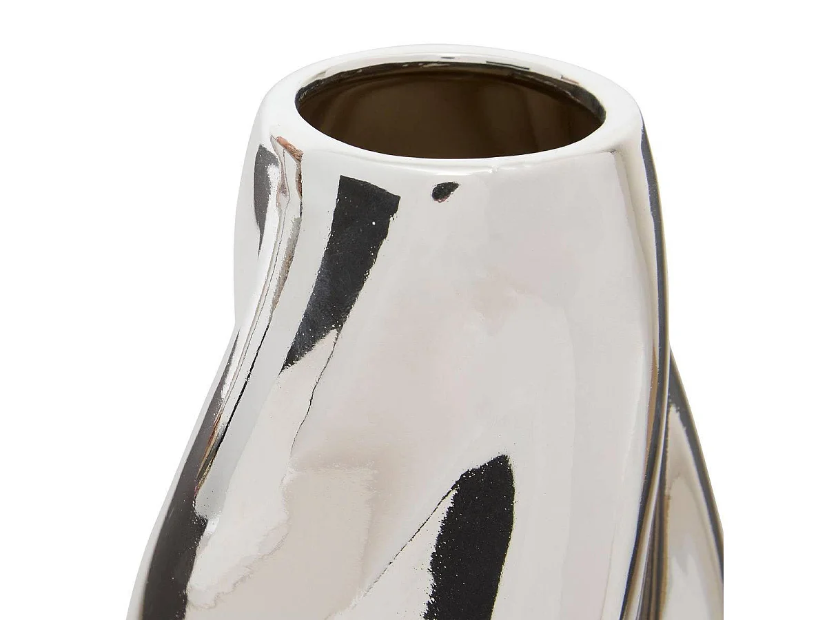 Vase Design Torsadé en Dolomite "Sky" 28cm Argent