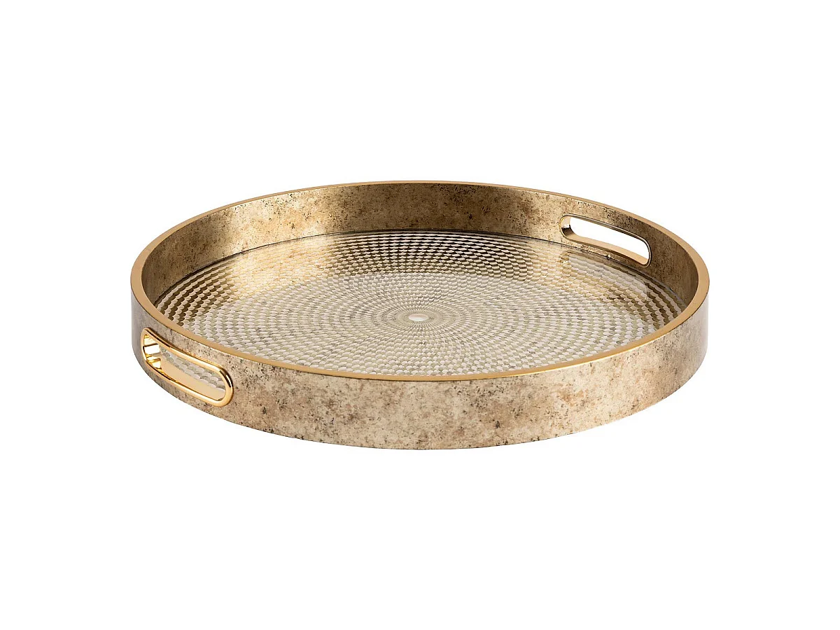 Lot de 2 Plateaux Déco "Elya" 35cm Or