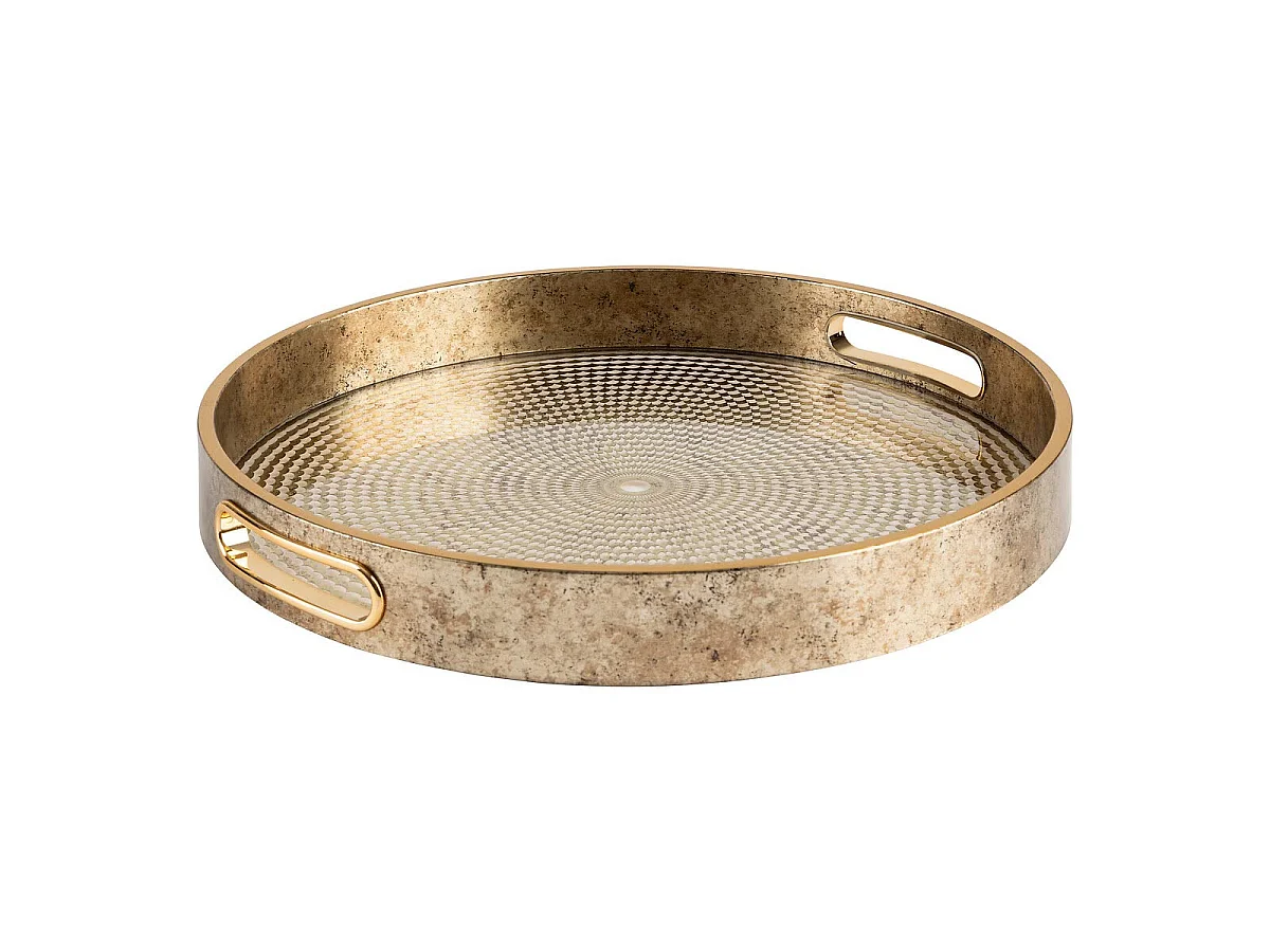 Lot de 2 Plateaux Déco "Elya" 35cm Or