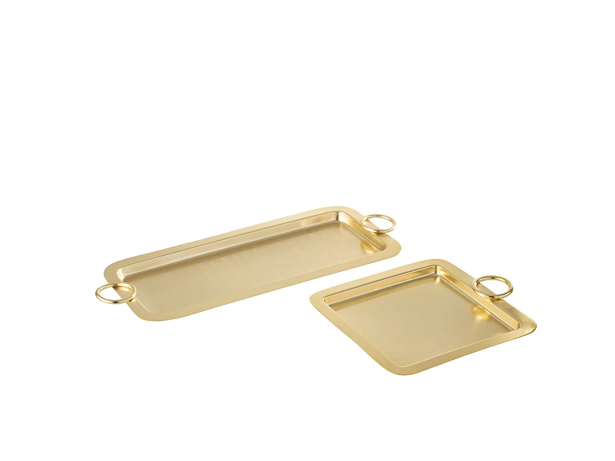 Plateau de Service en Inox "Mile" 42cm Or