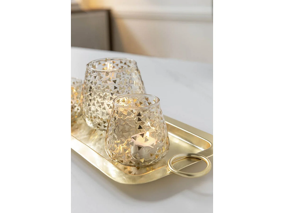 Plateau de Service en Inox "Mile" 42cm Or