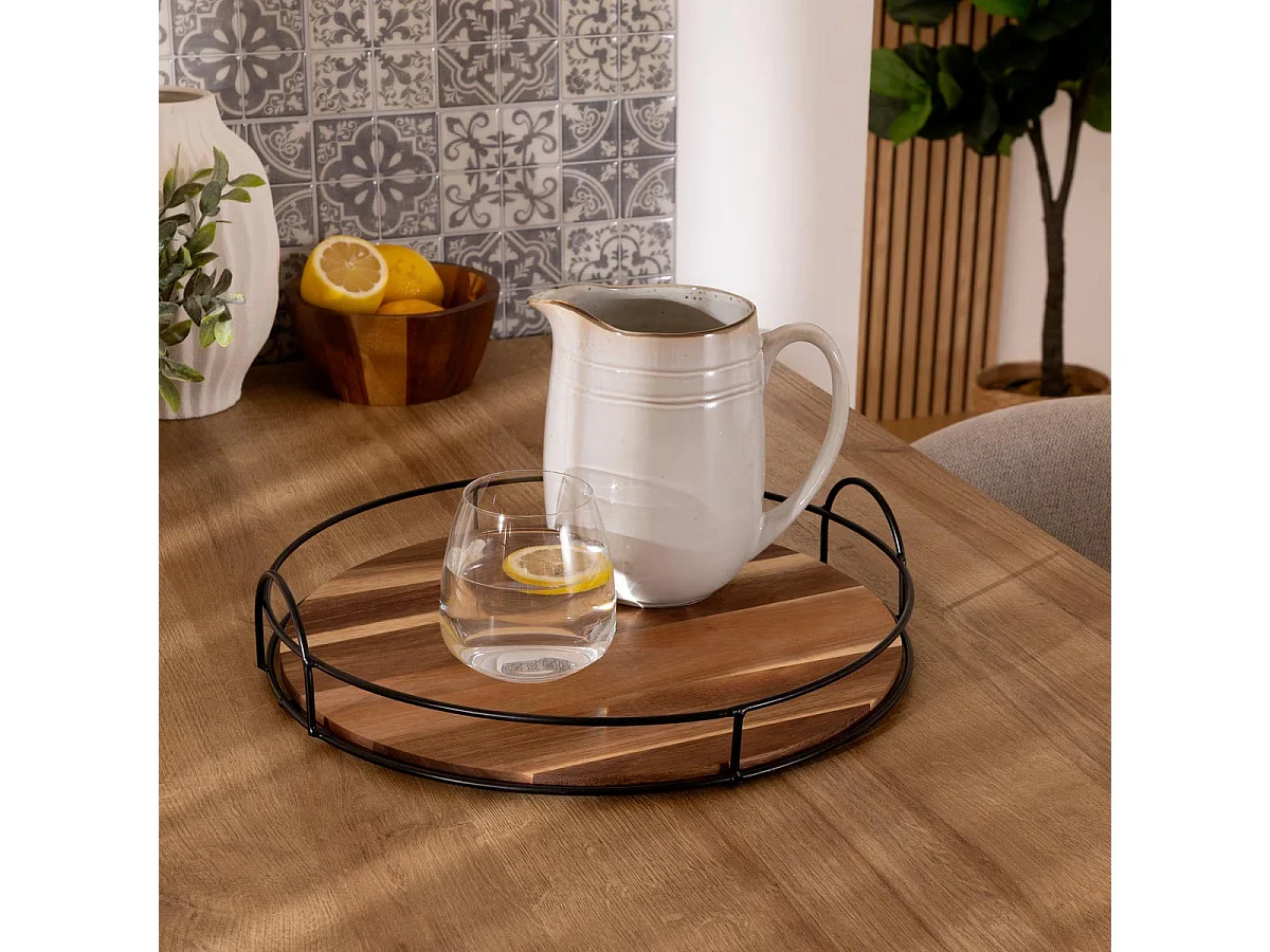Plateau de Service en Bois "Mina" 34cm Marron