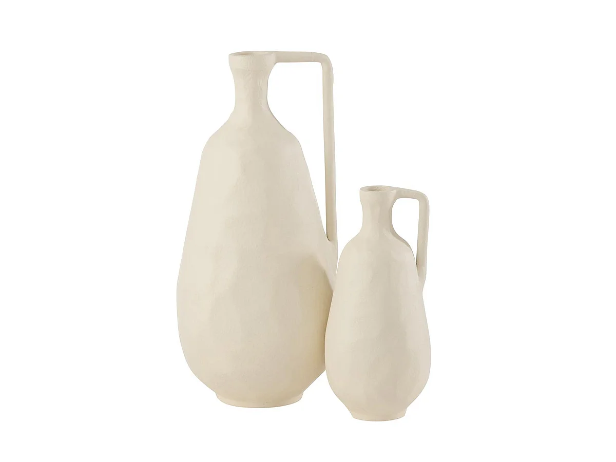 Vase Déco en Métal "Goa" 23cm Blanc