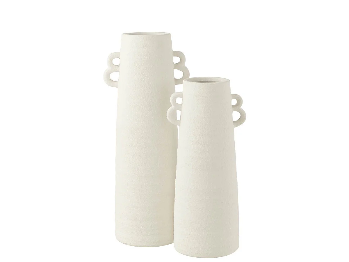 Vase Conique avec Anses "Russel" 55cm Blanc