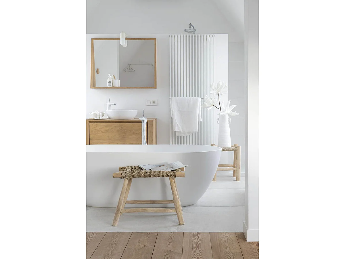 Vase Conique avec Anses "Russel" 55cm Blanc