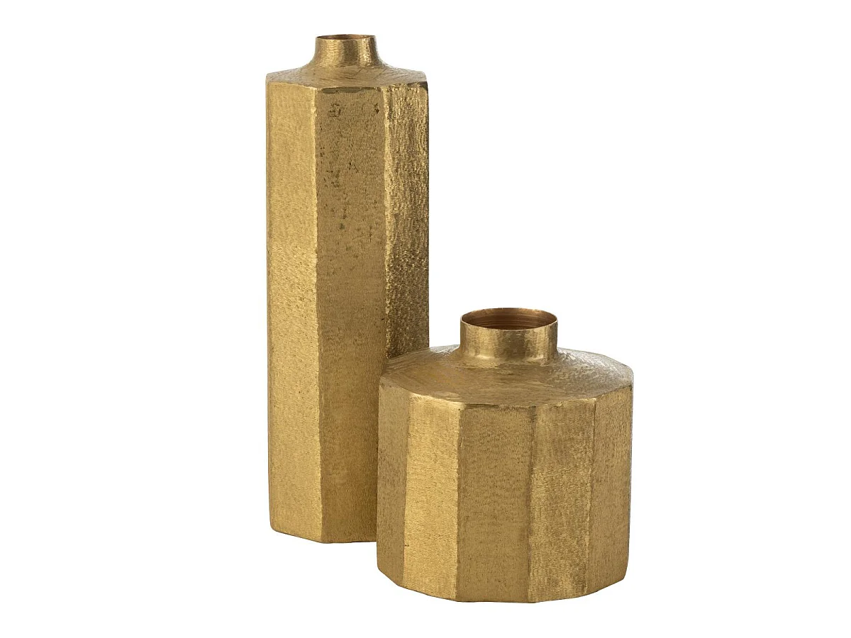 Vase Haut Déco "Octogone" 55cm Or