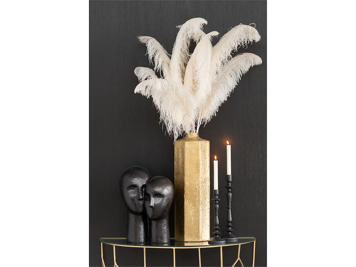 Vase Haut Déco "Octogone" 55cm Or