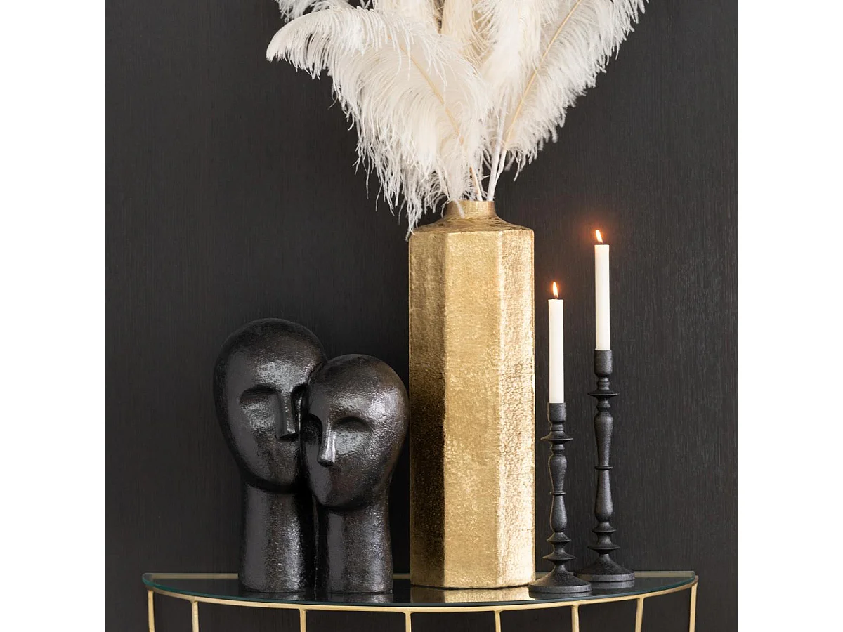 Vase Haut Déco "Octogone" 55cm Or
