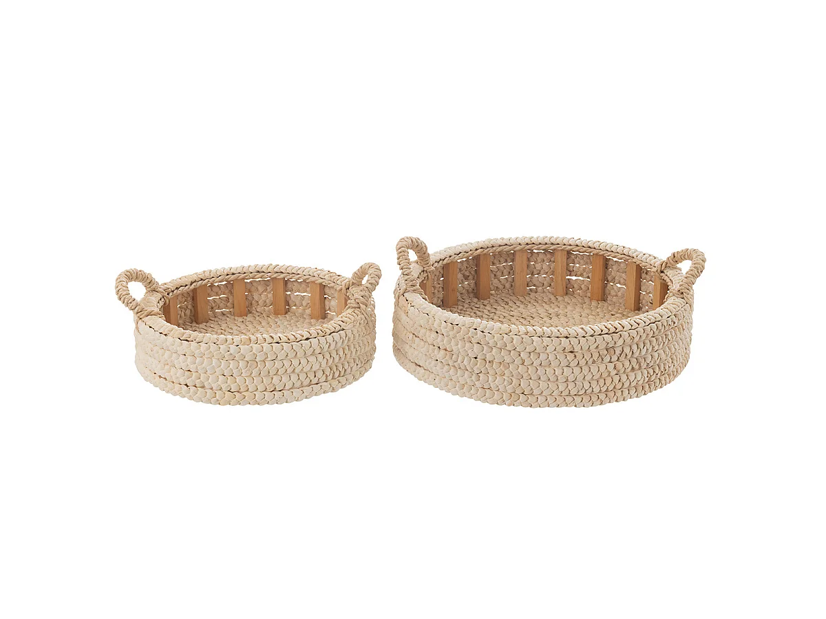 Lot de 2 Plateaux en Maïs "Edmund" 48cm Naturel