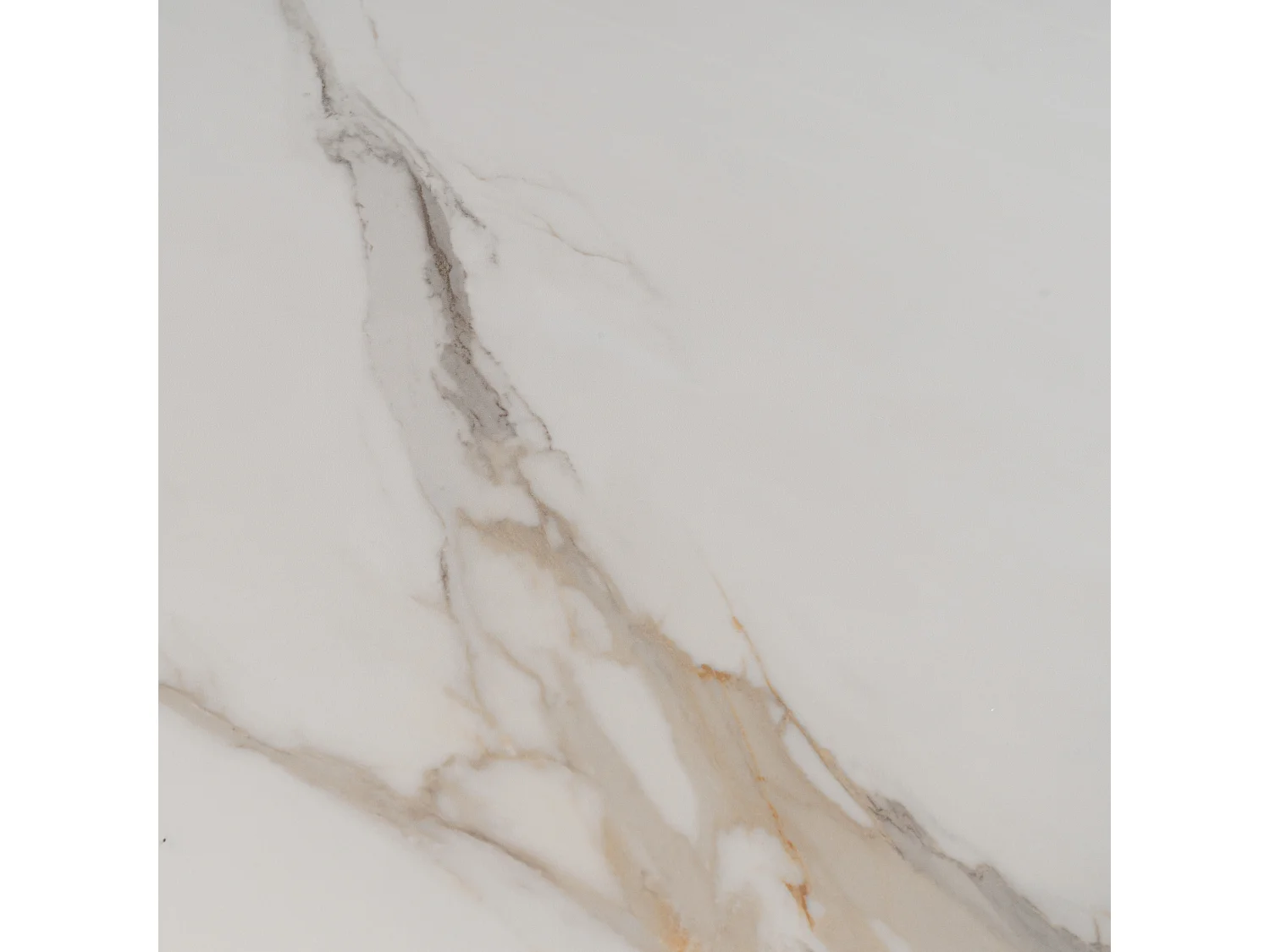 Stół ceramiczny efekt Calacatta Oro z białymi nogami, 180 cm – SAINT FLORENT
