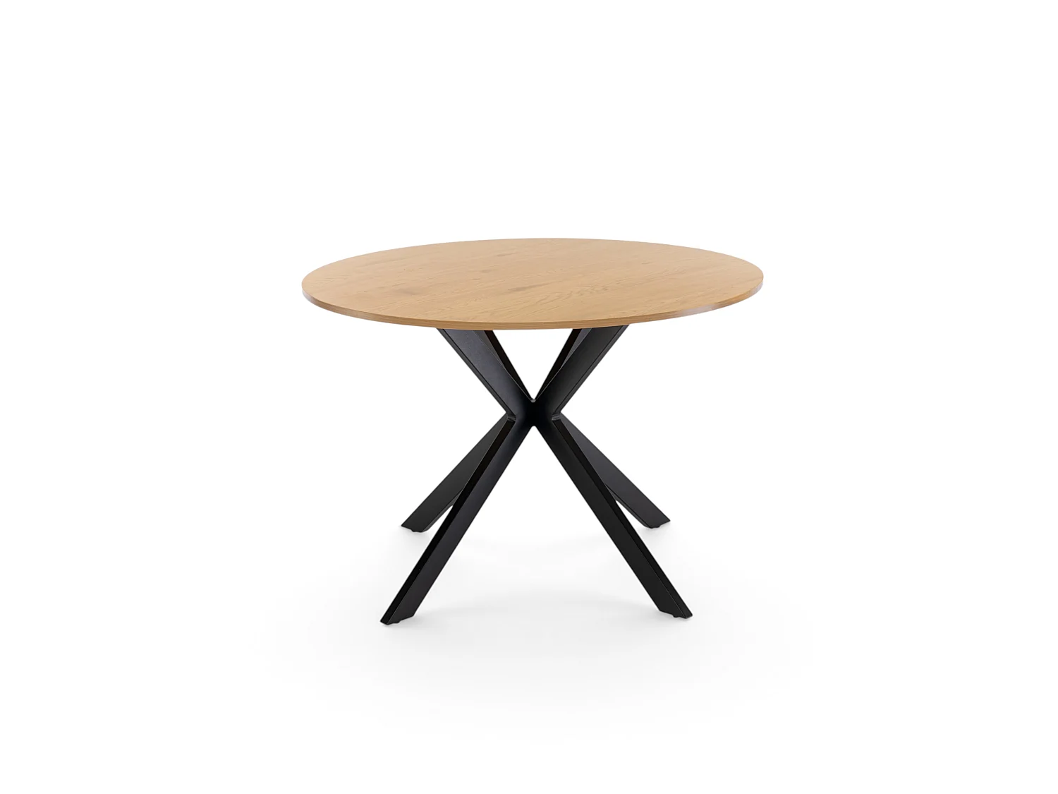 Tavolo rotondo in nobilitato rovere con gambe a X Ø110 cm-FINOCCHIAROLA