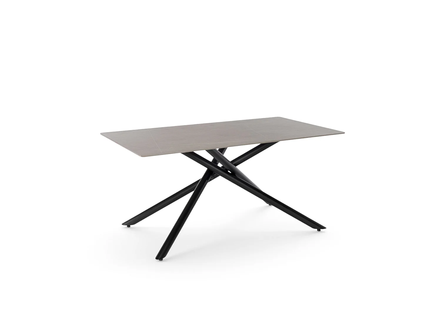 Stół ceramiczny efekt szarego kamienia z nogami X, 160 cm – MACINAGGIO