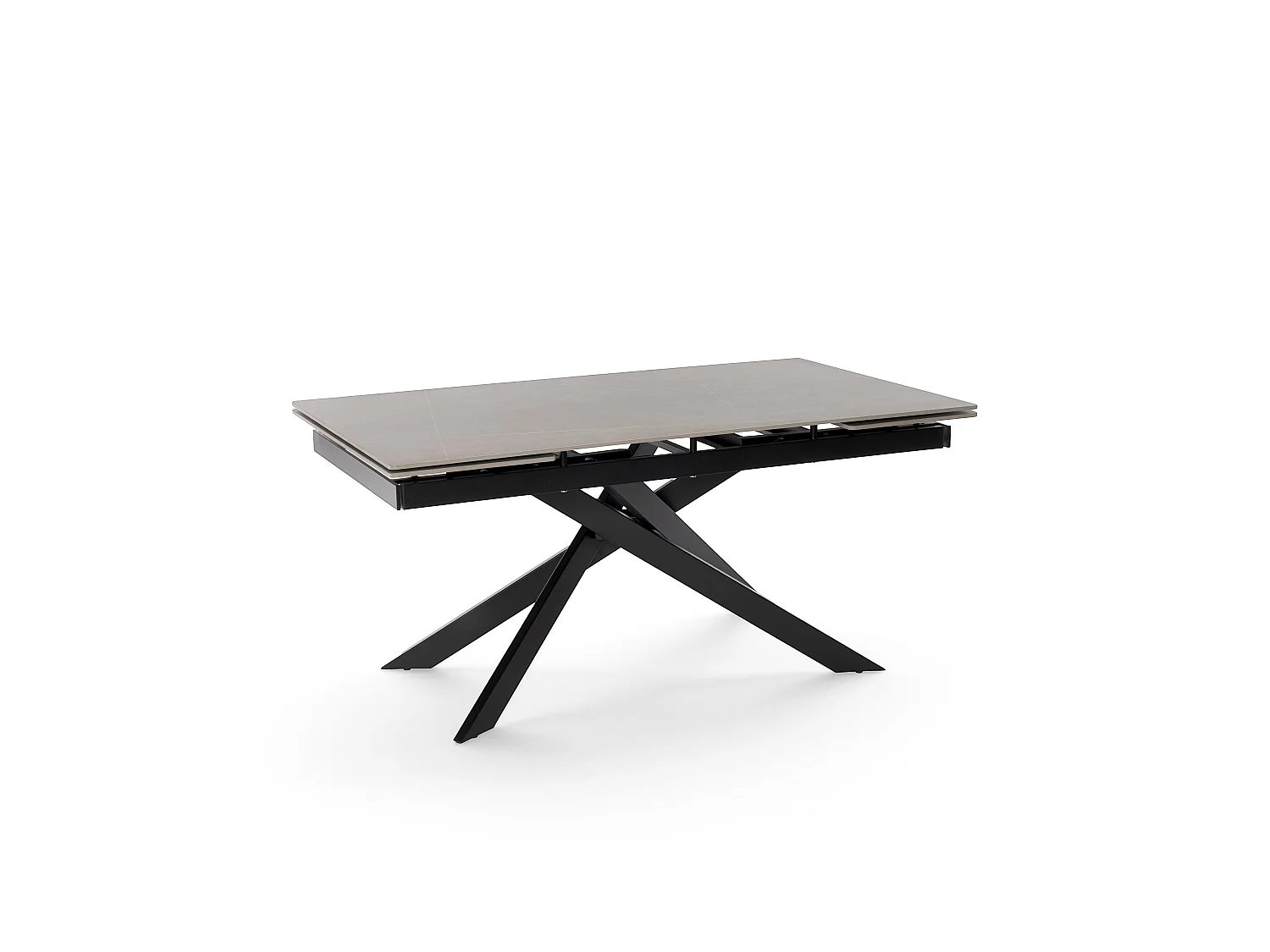 Table extensible en céramique effet pierre grise, 160-240 cm - BEVERLY HILLS
