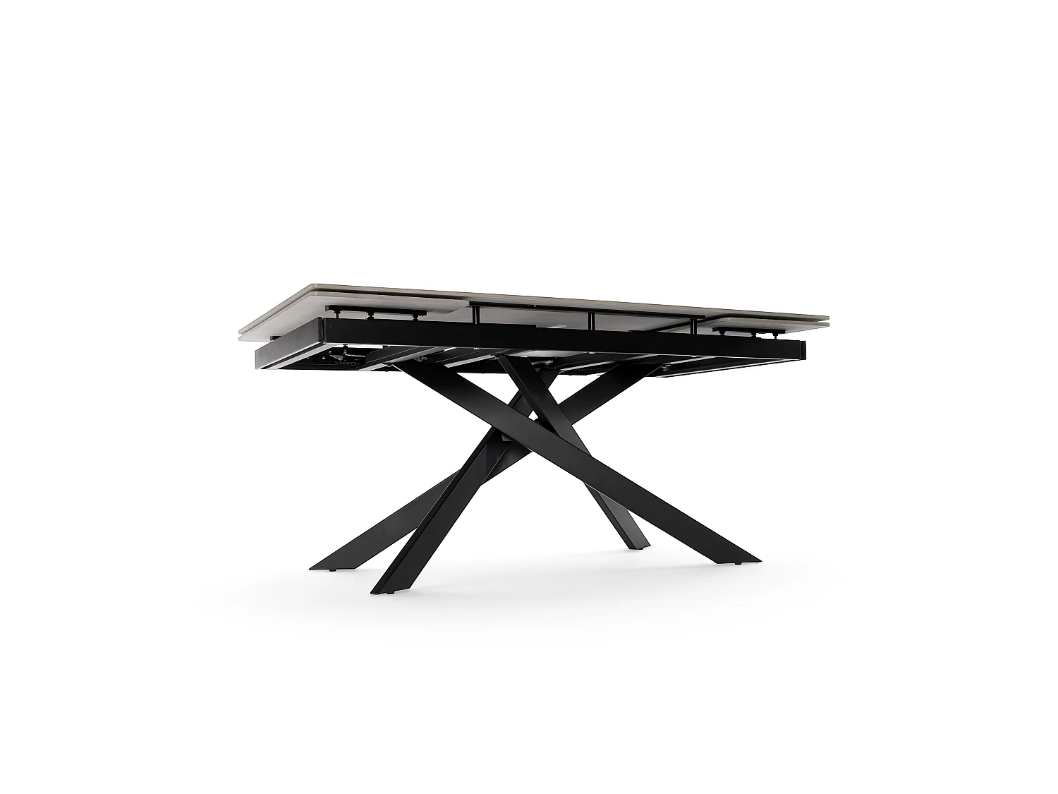 Table extensible en céramique effet pierre grise, 160-240 cm - BEVERLY HILLS