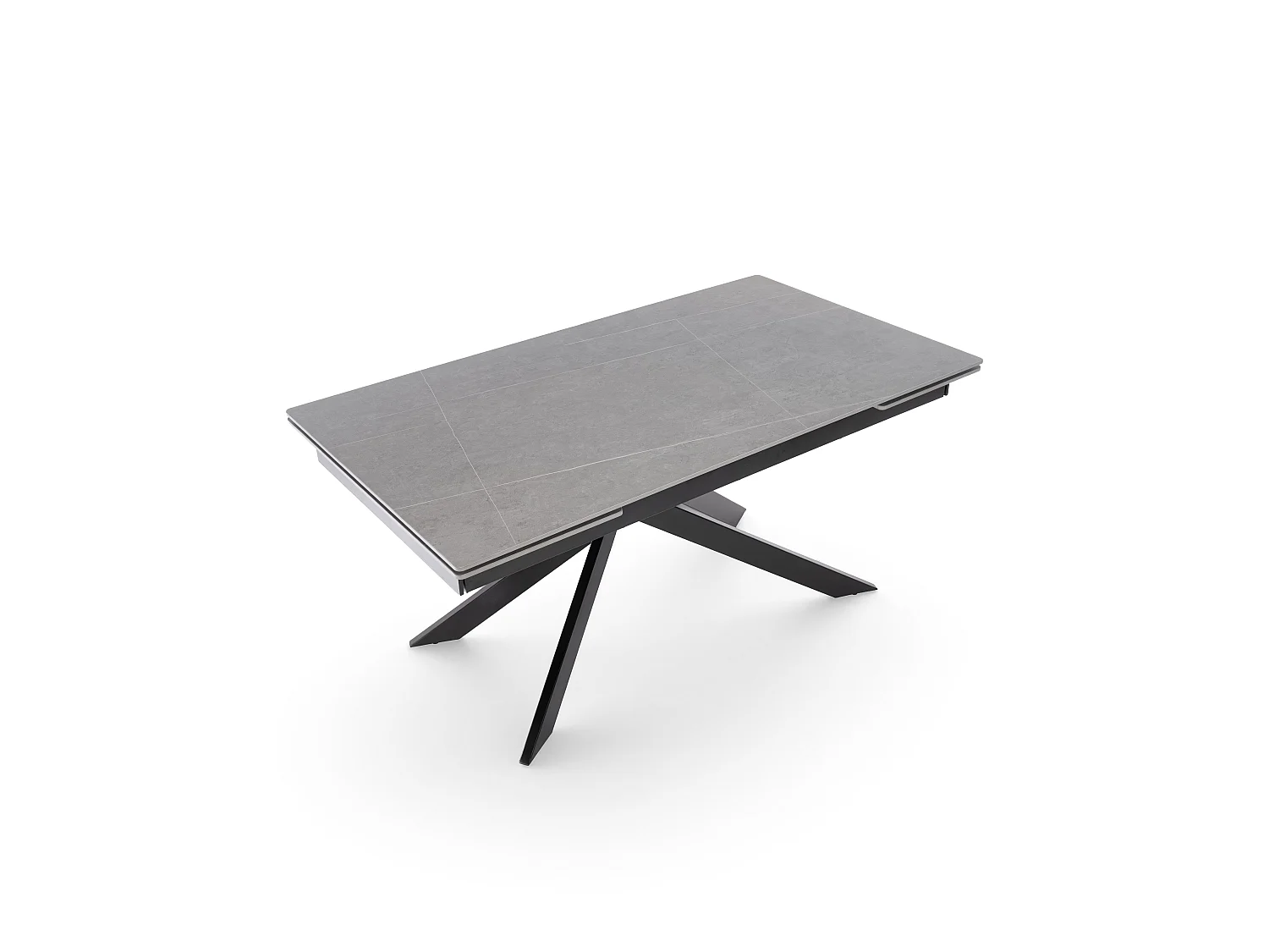 Table extensible en céramique effet pierre grise, 160-240 cm - BEVERLY HILLS