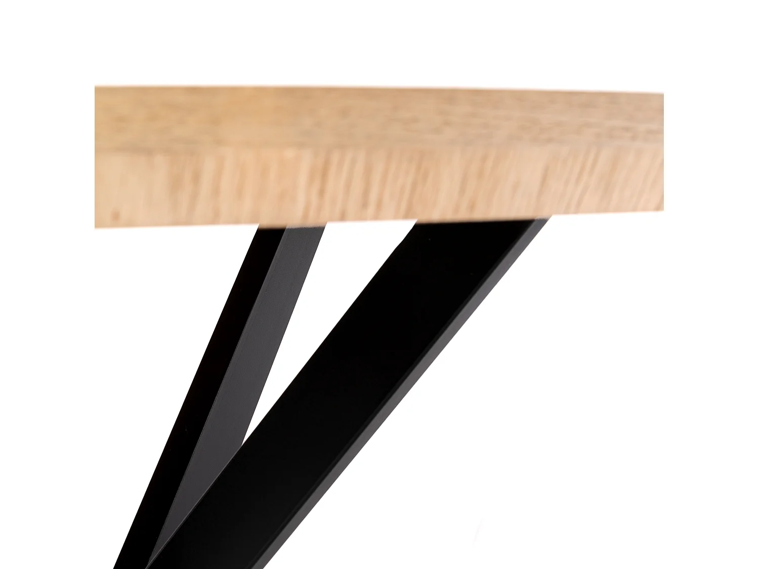 Tavolo rotondo impiallacciato rovere con gambe a X nere Ø120 cm-GIRAGLIA