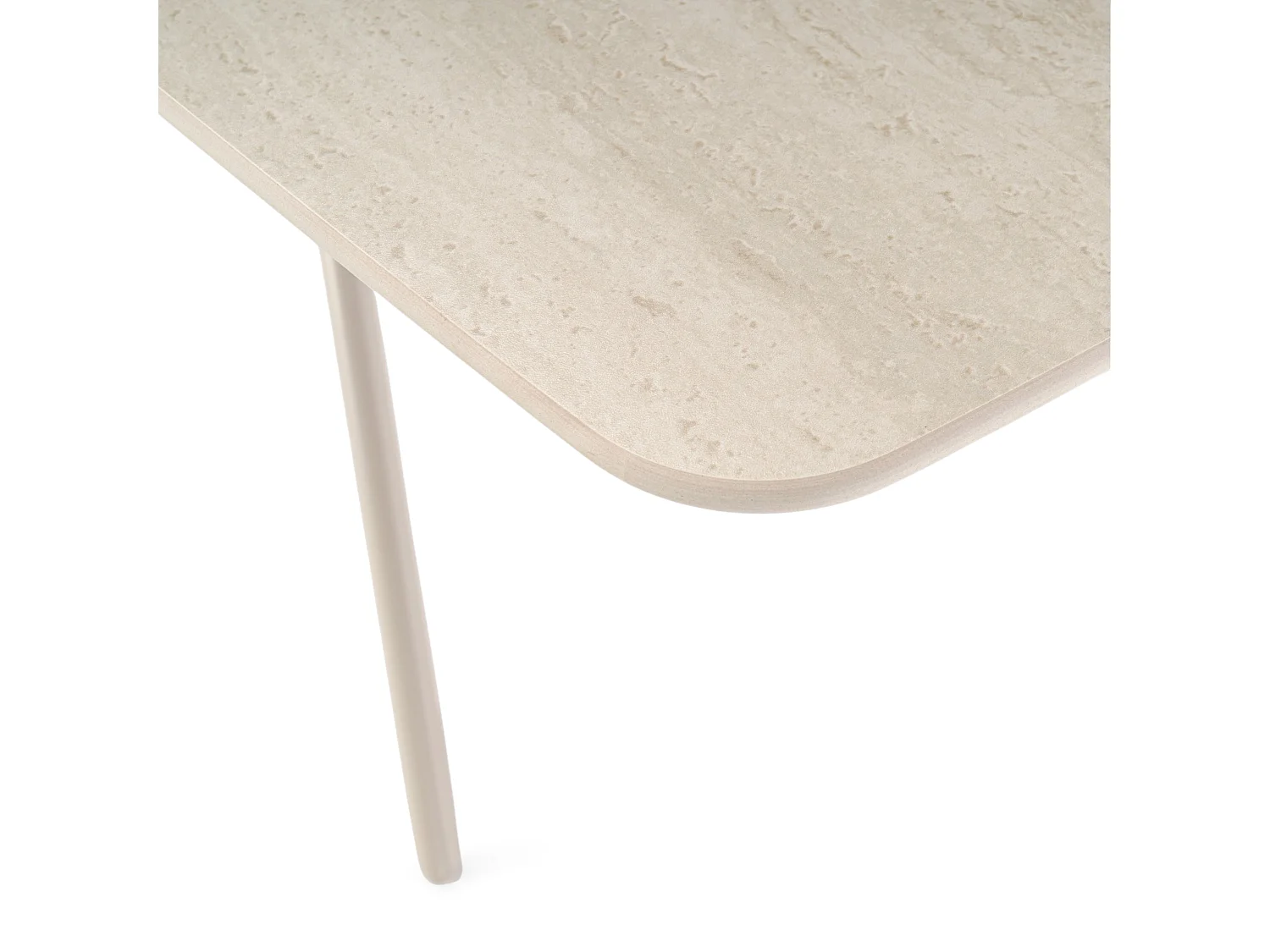 Stół ceramiczny efekt trawertynu z beżowymi nogami X, 180 cm – SAINT FLORENT